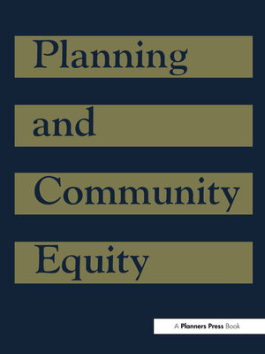 cover image of Planning and Community Equity